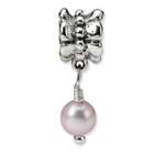 VistaBella 925 Sterling Silver Pink Cultured Pearl Dangle Bead