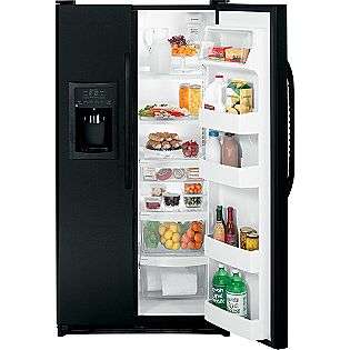 25.3 cu. ft. Side by Side Refrigerator   Black  GE Appliances 