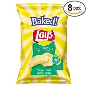 Lays Baked Chips, Sour Cream & Onion, 4.25 Ounce Bags (Pack of 8 
