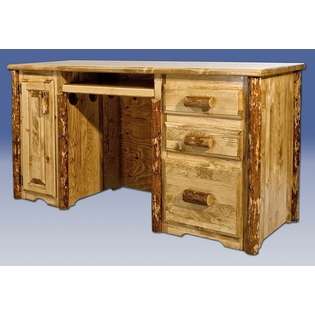 Montana Woodworks MWGCDP Glacier Country Computer Desk with 3 Drawers 