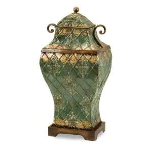  22 Antique Style Tean and Gold Filigree Design Urn: Home 