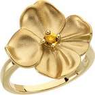 Gems is Me 10K Yellow Gold Citrine Flower Ring