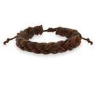 EvesAddiction Faceted Brown Braided Leather Bracelet
