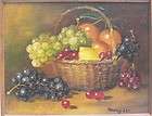 Beautiful Nancy Lee Fruit Basket Painting Oil on Canvas