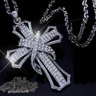   hot jewellery sparkly Silver Plated cross necklace pendant new  