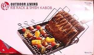 Outdoor Rib Rack Shish Kabob Brochettes Grill Grilling  