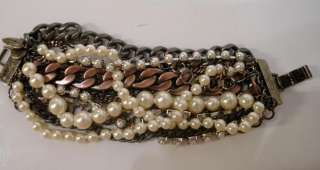 JCrew Fenton Fallon mixed Chain Pearl Bracelet $95  