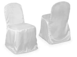 10 White Satin Banquet Chair Covers Wedding Party NEW  