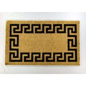  Printed Coco Coir Doormat Greek Key (Black): Patio, Lawn 