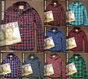 Hollister Mens Muscle Fit Long Sleeve Button Plaid Shirt NWT!  