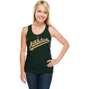  Oakland Athletics Womens Green Bling Tank Top