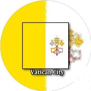  58mm Round Badge Style Keyring Vatican City Flag