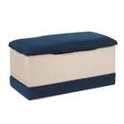Hannah Baby Deluxe Toy Box in Beige and Navy Blue Micro Fiber