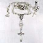Jewelry and Rosaries White pearl 6mm rosary necklace and matching 