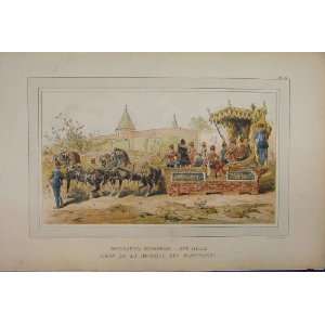  Colour Print 1885 Horse Chariot Transport Brussells: Home 