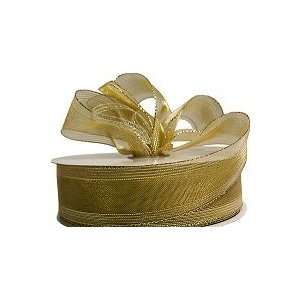  Shiny Gold Wired Ribbon 1.5 inch Arts, Crafts & Sewing
