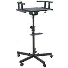   TV Monitor Stand with Foldable Legs and Metal Microphone Holder