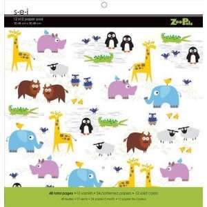  SEI Zoo Pals Paper Pad, 48 Sheets, 12 Inch by 12 Inch 