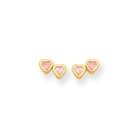 goldia 14k Gold Pink CZ Hearts Post Earrings