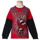 Quad Seven Toddler Boys Trendy Red Layered Graphic Print Shirt 4T
