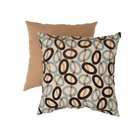 Pillow Perfect Decorative Damask Square Toss Pillow, Brown/Beige