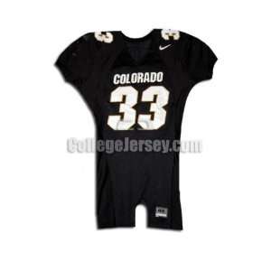 Black No. 33 Game Used Colorado Nike Football Jersey:  