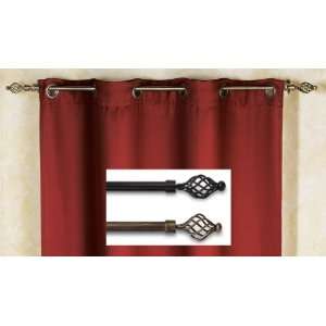  Extendable Curtain Rod W/ Swirl Finial Swirl Iron Bronze 