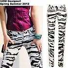   SALE!!! New Cool Italy Brand zebra Print Skinny fit Jeans Pencil Pants
