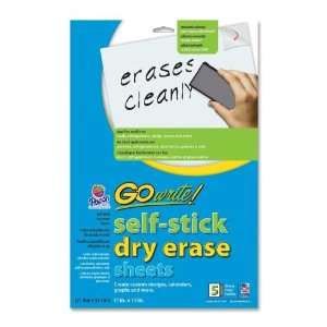    GoWrite Self Stick Dry Erase Sheet Pkg 11x17 5pc Electronics