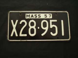 1957 Mass License Plate X28 951  