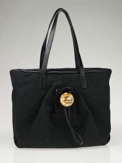 Fendi Black Zucchino Canvas and Leather Trim Tote Bag  