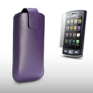  LG GM360 VIEWTY SNAP PURPLE PU LEATHER POCKET POUCH COVER 