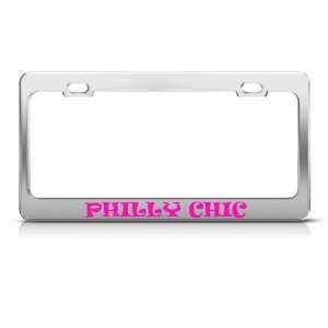   Chic Pink license plate frame Stainless Metal Tag Holder: Automotive
