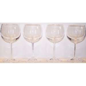  Tiffany & Co Crystal Set of 4 Water/Wine Goblets 