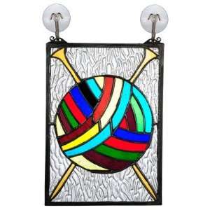  Meyda Tiffany 72347 Ball Of Yarn W/Needles Stained Glass 