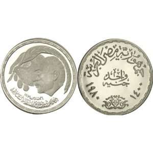   : Egypt 1 Pound 1400 1980 Pr Anwar Sadat Dove Peace: Everything Else