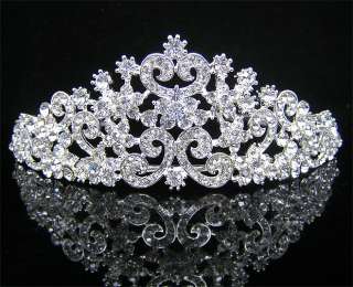 Wedding/Bridal crystal veil tiara crown headband CR197  