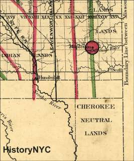 1867 LARGE TOWNSHIP LAND GRANT MAP KANSAS & NEBRASKA  