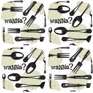  Appetizer / Dessert Plates   Wanna Spoon/Wanna Fork   2 of 