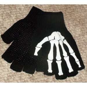  Black Skeleton Knit Fingerless Gloves: Everything Else