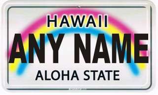 Personalized Custom HAWAII LICENSE PLATE Fun Room Sign  