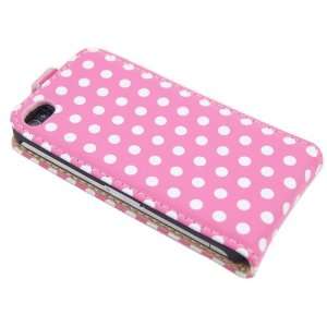  Pink Polka Dot Flip Pouch for iphone 4 & 4S Cell Phones 