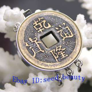 Chinese Old Coin Jewelry Clasp 3 Strings  