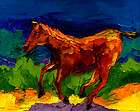 pony color expressions original horse art oil painting palette knives