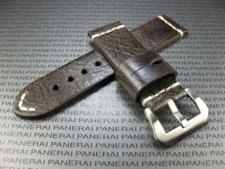   Hand Made LEATHER STRAP Bray Band with White Stitch for PANERAI  