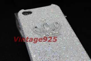   Silver Crown Iphone 4G 4S Plastic Hard Back Skin Cover Case  