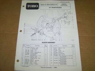 c329) Toro Parts List 521 Snow Thrower 1989  