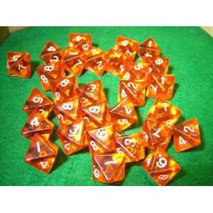 Cheap Transparent Orange 8 Sided Dice  Toys & Games  