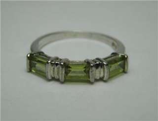 VINTAGE PERIDOT & STERLING SILVER 925 ESTATE JEWELRY BAND RING SZ 5 1 