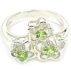 R1304 JEWELRY NEW PERIDOT SILVER COCKTAIL RING 7  